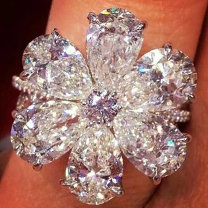 Luxury Pear Petals Designer Flower Silver Color - Image 4
