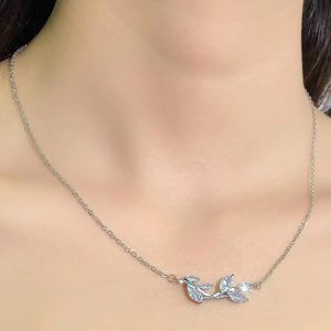 Charm Choker Flower Pattern Cubic Zirconia Necklace - Image 2