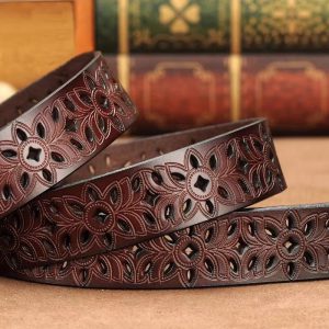 Second Layer Cowskin Genuine Leather Vintage Pin Buckle Strap Jeans Accessories - Image 3