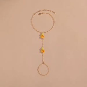 Bead Flower Metal Iron Alloy Finger Beach Anklet - Image 3