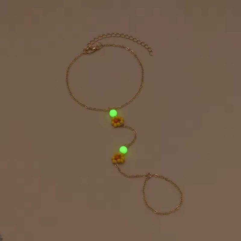 Bead Flower Metal Iron Alloy Finger Beach Anklet - Image 2