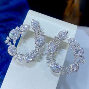 C Shape Cut from Different Specs of Cubic Zirconia Stud Earrings - Image 3