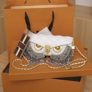 Cute Tassel Leather Animal Print Shoulder Crossbody Owl Bag - Image 2