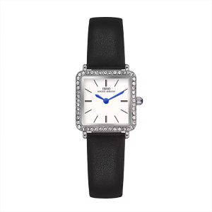 Elegant Diamond Leather Waterproof Square Luxury Wristwatch - Image 5
