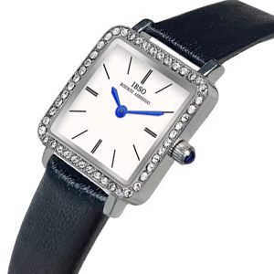 Elegant Diamond Leather Waterproof Square Luxury Wristwatch - Image 6