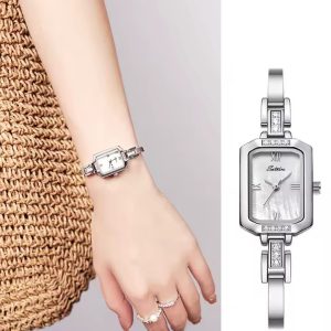 Elegant Square Quartz Minimalist Design Valentine's Bracelet Watches - Image 2