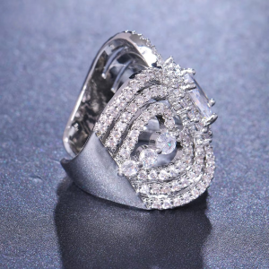 Ingenious Cubic Zircon Adjustable Mask Shape Bridal Wedding Party Ring - Image 5