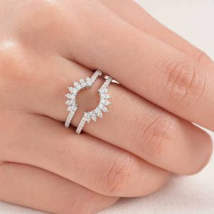 925 Sterling Sunflower Adjustable Wedding Band for Engagement Rings