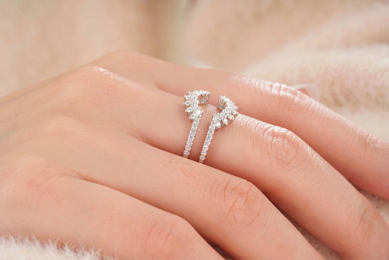 925 Sterling Sunflower Adjustable Wedding Band for Engagement Rings - Image 3