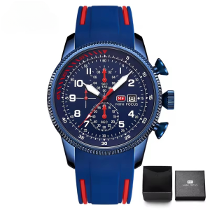 Silicone Water Resistant Clock Quartz Round Mens Watches - Image 3