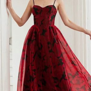 Casual Square Neck Sleeveless High Waist Temperament Midi Dress