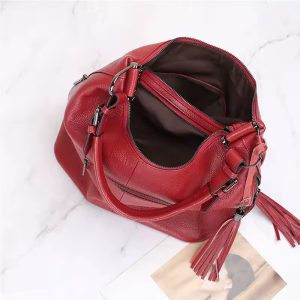 Classic Genuine Leather Daily Shopping Hobos Large Tote Handbag - Image 3