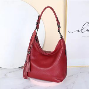 Classic Genuine Leather Daily Shopping Hobos Large Tote Handbag - Image 2