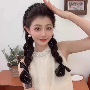 Elegant Dot Ribbon Teethed Sweet Hair Ornament Headband - Image 3