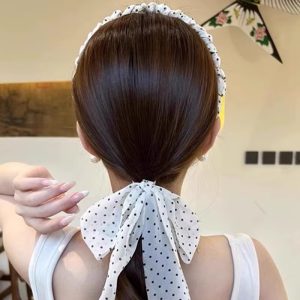 Elegant Dot Ribbon Teethed Sweet Hair Ornament Headband - Image 6