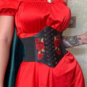 Gothic PU Leather Cummerbund Slimming Waistband Corset Wide Belts - Image 4