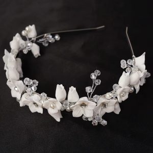 Luxury Crystal Resin Ceramic Bridal Crown Wedding Party Hair Hoop for Tiaras - Image 10