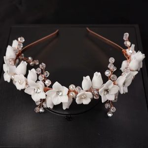 Luxury Crystal Resin Ceramic Bridal Crown Wedding Party Hair Hoop for Tiaras - Image 12