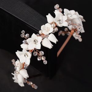 Luxury Crystal Resin Ceramic Bridal Crown Wedding Party Hair Hoop for Tiaras - Image 11