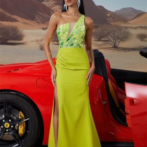 Luxury Diamond-patch Floor-Length Split Mermaid sleeveless Dress - Image 5