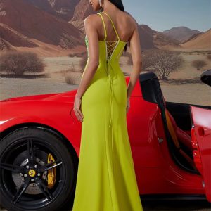 Luxury Diamond-patch Floor-Length Split Mermaid sleeveless Dress - Image 7