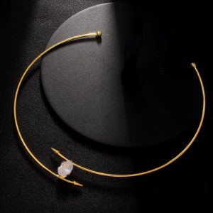 Metal Torques Chain Inlaid Crystal Hip Hop Party Jewelry Sparkly Choker - Image 3