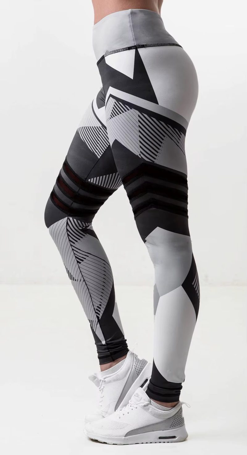 Trendy High Waist Tights Printed Ankle-Length Yoga Leggings - Image 4