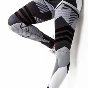Trendy High Waist Tights Printed Ankle-Length Yoga Leggings - Image 6