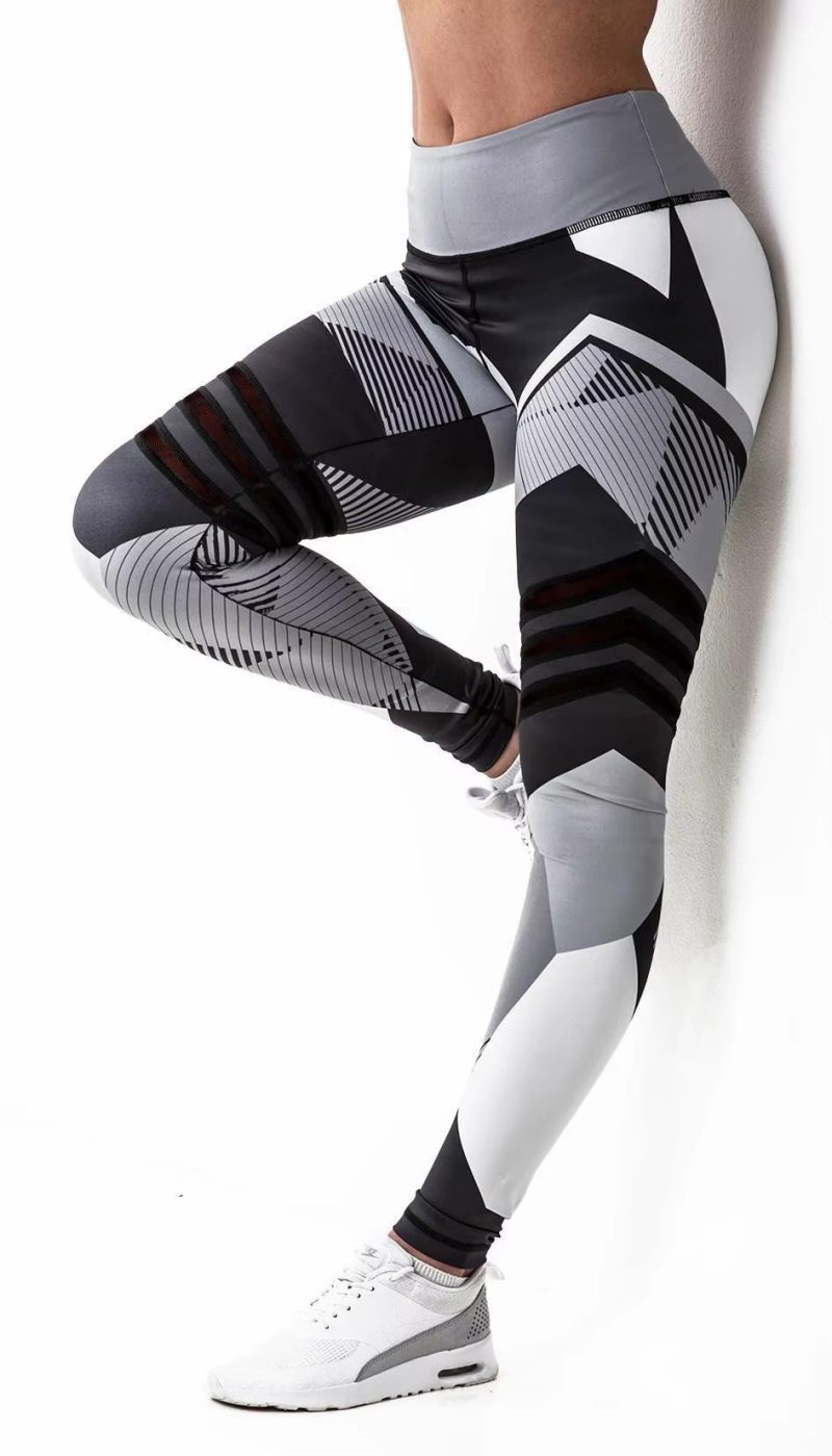 Trendy High Waist Tights Printed Ankle-Length Yoga Leggings - Image 6
