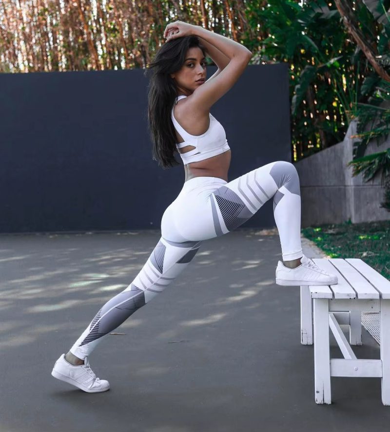 Trendy High Waist Tights Printed Ankle-Length Yoga Leggings - Image 8