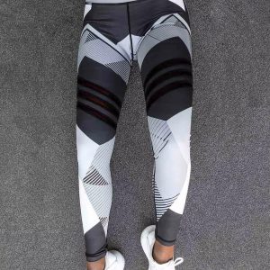 Trendy High Waist Tights Printed Ankle-Length Yoga Leggings - Image 3