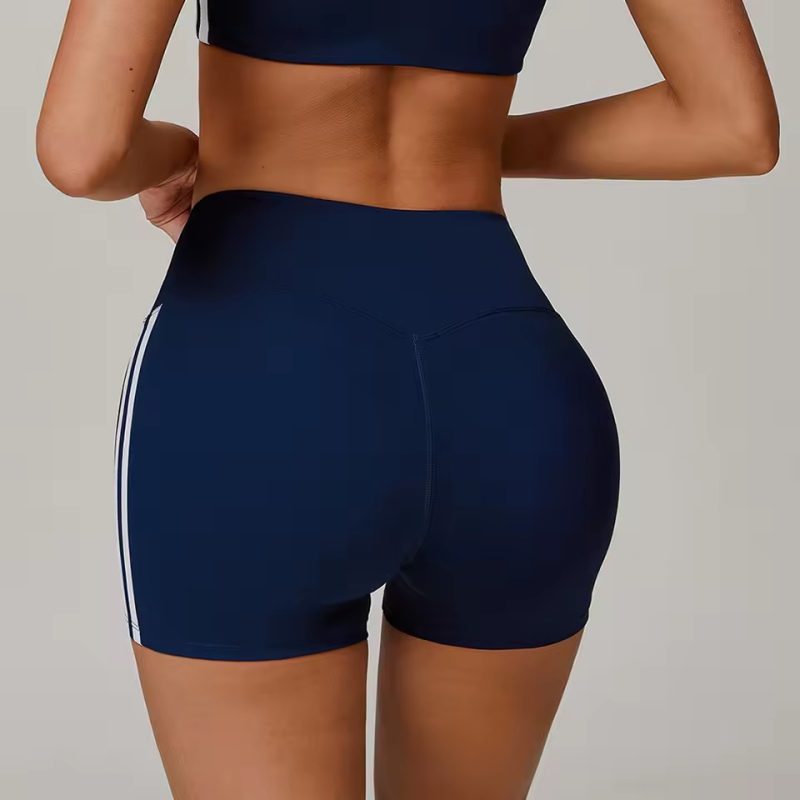 Trendy Knitted Nylon High Waisted Yoga Shorts Sportswear - Image 2