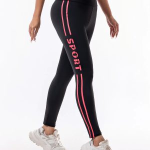 Trendy Letter Printed High-Waisted Pull-in Hip Lift Yoga Pants - Image 8