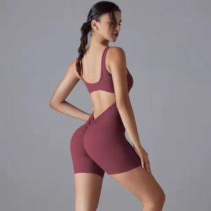 Trendy No Pocket Knitted Backless Yoga Jumpsuit - Image 5