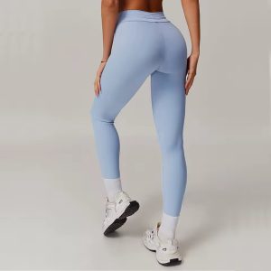 Trendy Nylon Quick Dry High Waisted Ankle-Length Sport Leggings - Image 2