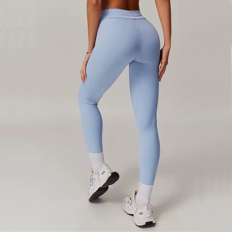Trendy Nylon Quick Dry High Waisted Ankle-Length Sport Leggings - Image 2
