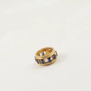 Trendy Stainless Steel Zircon Hollow Party Jewelry Ring - Image 2
