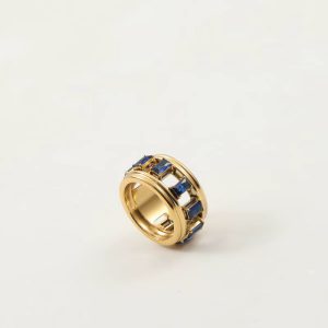 Trendy Stainless Steel Zircon Hollow Party Jewelry Ring - Image 6