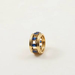 Trendy Stainless Steel Zircon Hollow Party Jewelry Ring