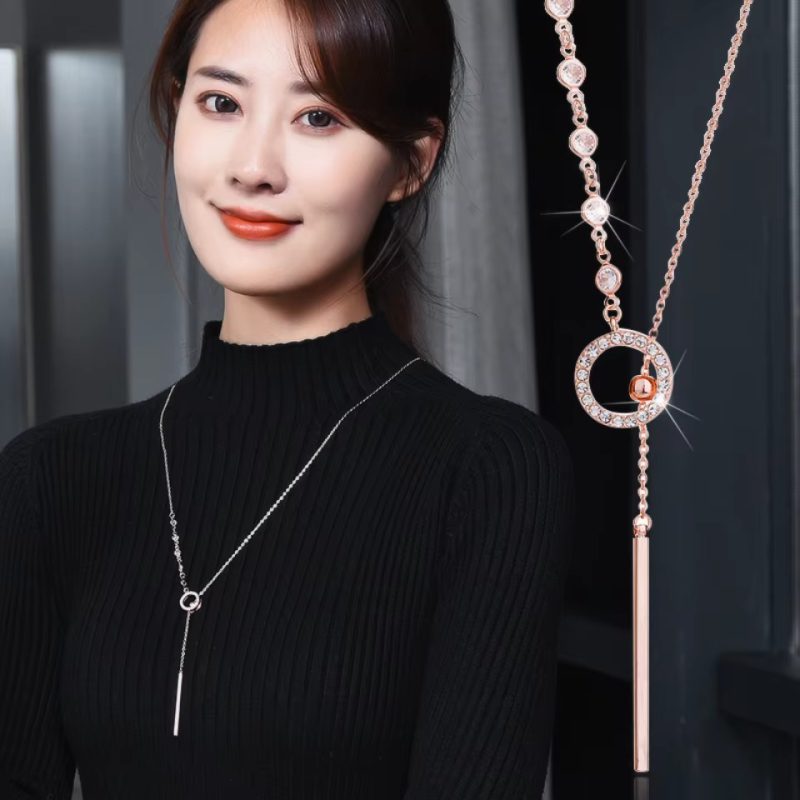 Versatile Simple Sweater Chain Ring Decoration Necklace