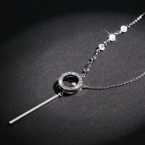 Versatile Simple Sweater Chain Ring Decoration Necklace - Image 2