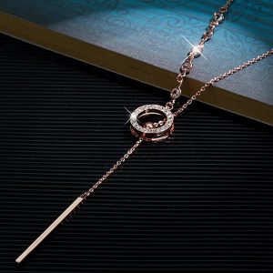 Versatile Simple Sweater Chain Ring Decoration Necklace - Image 4