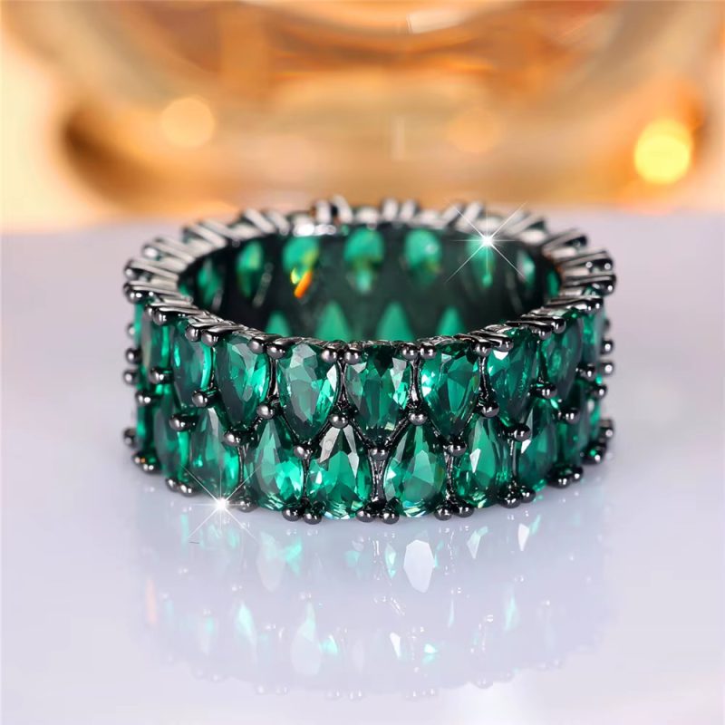 Vintage Luxury Cute Zircon Stone Geometric Wedding Ring - Image 3