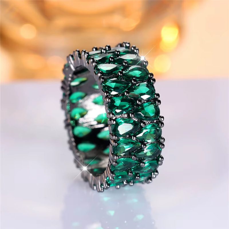 Vintage Luxury Cute Zircon Stone Geometric Wedding Ring - Image 4