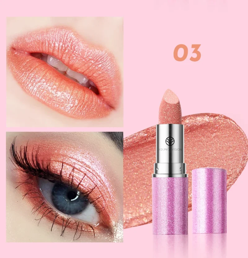 Pearl With Flash To Fall Color Temperature Change Lipstick  6 Colors Eye Shadow